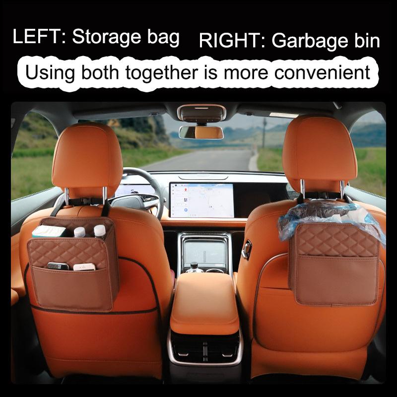 Leder Mehrzweck Auto Sitz Aufbewahrungstasche Wasserdicht Hängend Auto Sitz Organizer Müllbeutel Geeignet für die meisten Autos