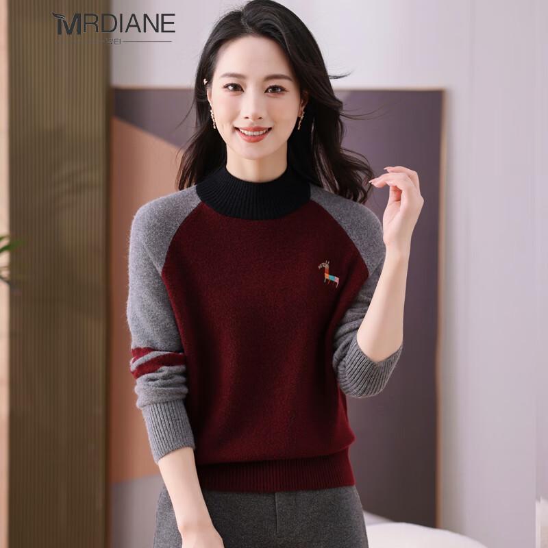 

Mrdiane Wei Women s Warm Casual Semi-High Collar Knit Sweater One Size