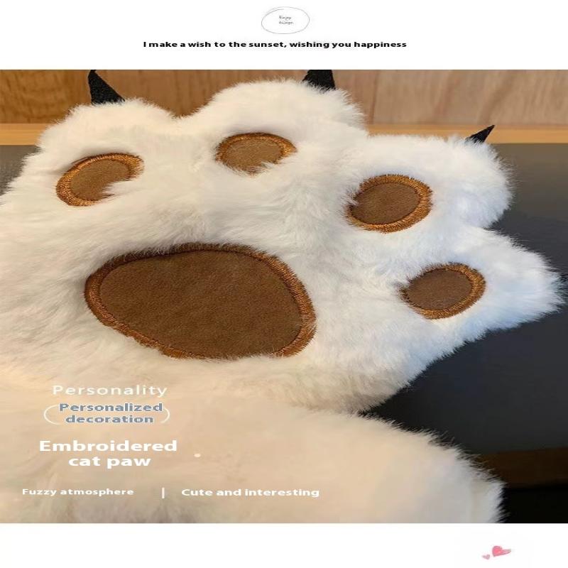 Women Gloves Bear Palm Paw Animals Plushclaw Glove Winter Fluffy Cat Paw Full Finger Gloves Keep Warm Lovely Soft Furry Mittens