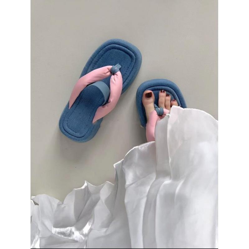 Sponge Cake Thick Bottom Wedge Slippers Women's Summer Wear 2025 New Small Retro Leopard Print Transparent High Heel One-word Drag