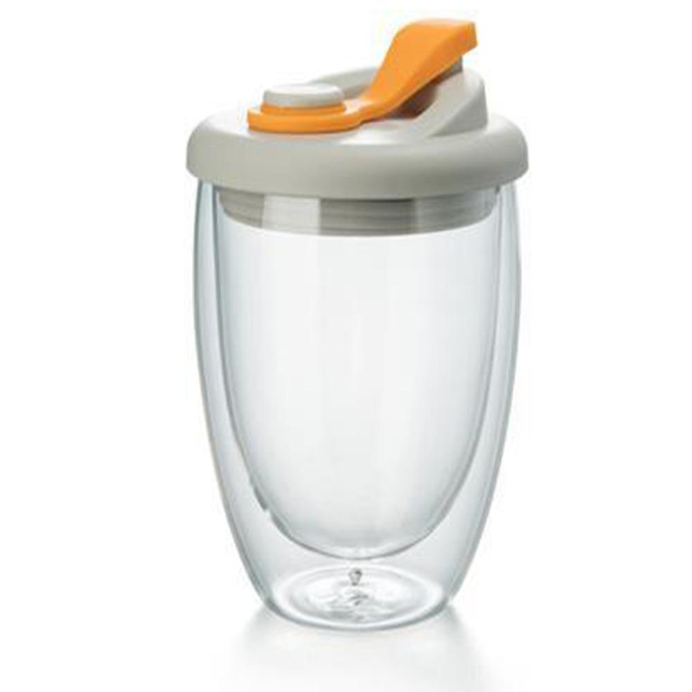 Leak-Proof Transparent Tumbler Cold/Heat Resistant Portable Water Cup Cute Glass Cup with Lid  Tea