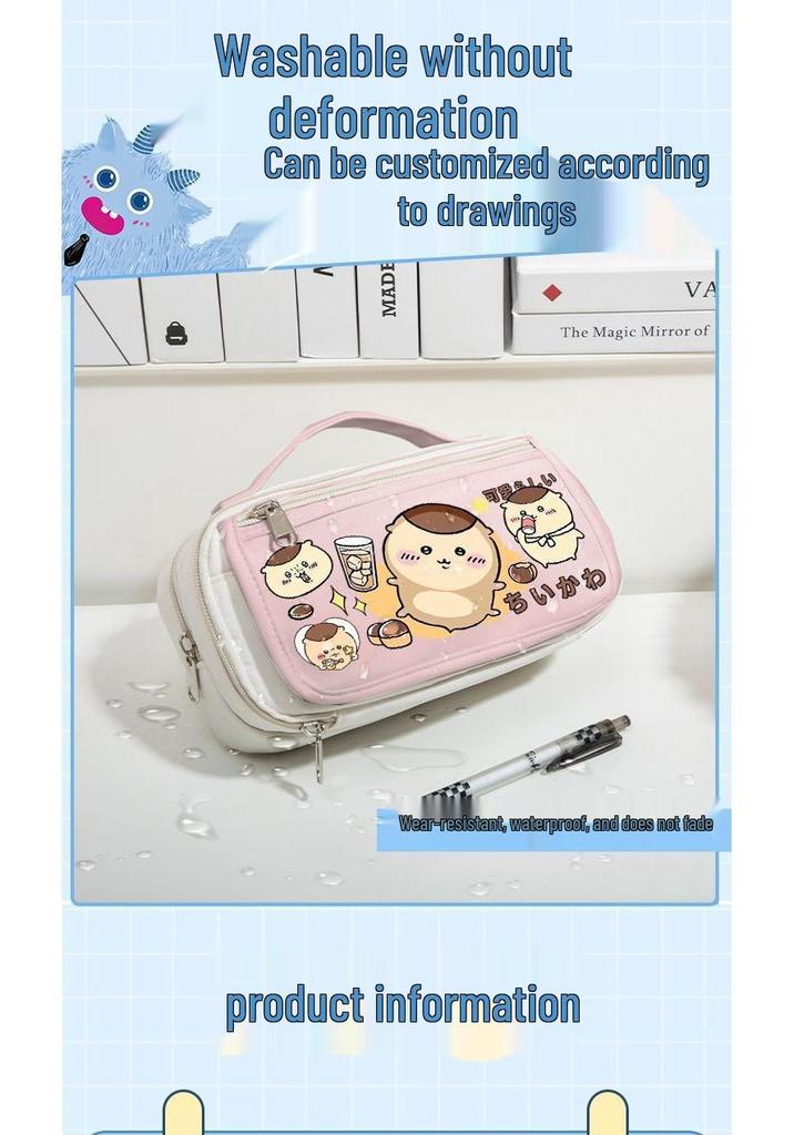 Chiikawa Pencil Case - Large Capacity Stationery Box for Girls, Primary and Junior High School Students, New Style.