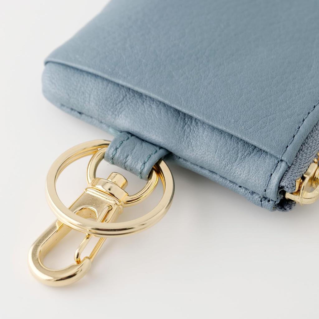 OSL Key Pouch TP Gold Genuine Leather Storage Small Item Case Smart Key Compatible with Carabiner Hook Slip-on A-OSL-2901 Card/Key