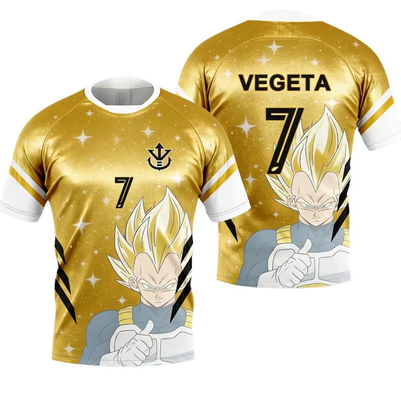 2026 New Adult Men's Dragon Ball Goku 3D Printed Football Jersey T-Shirt Kids Anime T-Shirt Special Football Jersey Unisex Y2k