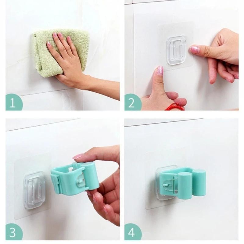 Household Bathroom Wall Mounted Mop Umbrella Holder Brush Shelf Bathroom Hanger Storage Rack Multifunctional Storages Tools