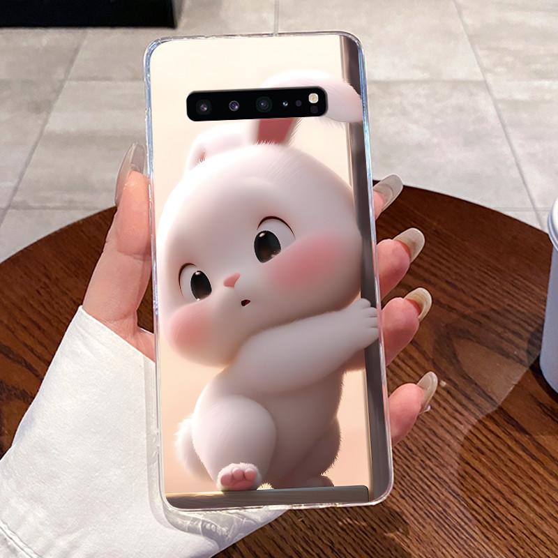 Casing For Samsung Galaxy S10 5G 6.7" SM-G977U G977N G977B Case Aesthetic Fashion Cute Cat Transparent Soft Silicone Back Cover