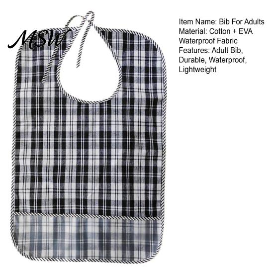 Adaptive Clothing for Seniors Double-sided Waterproof Adult Bib, with Adjustable Neck Strap, Wide Reusable Bibs Eating Crumb Catcher Large Washable