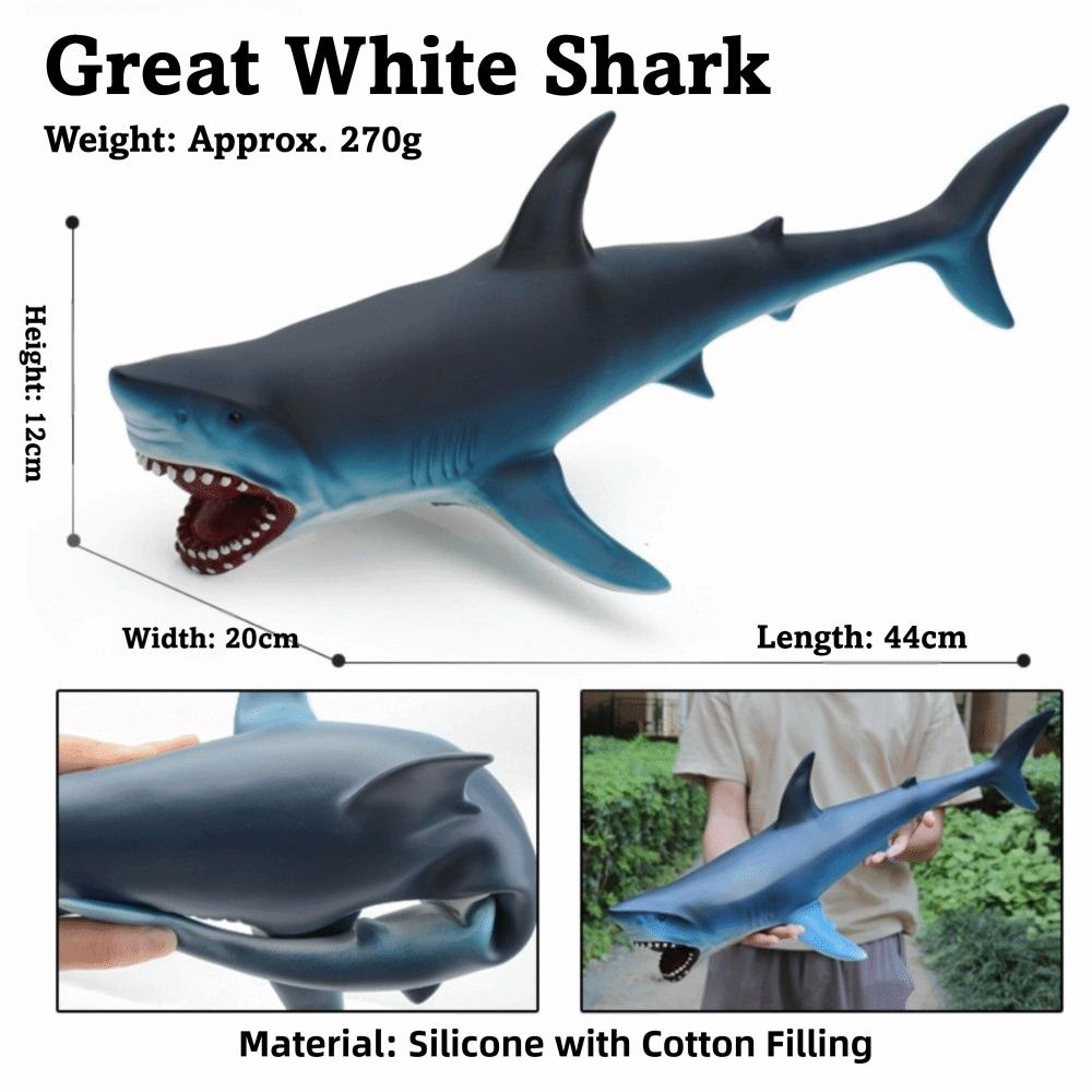 Large Size Ocean Animals Action Figures Great White Shark Model  Ocean Animal Simulation