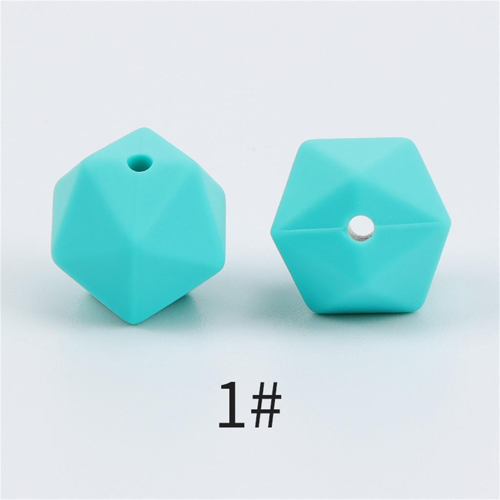 TX49 10Pcs 14mm Hexagon Solid Color Silicone Beads Jewelry DIY Necklace Bracelets Keychain Trend Handmade Accessories Jewelry