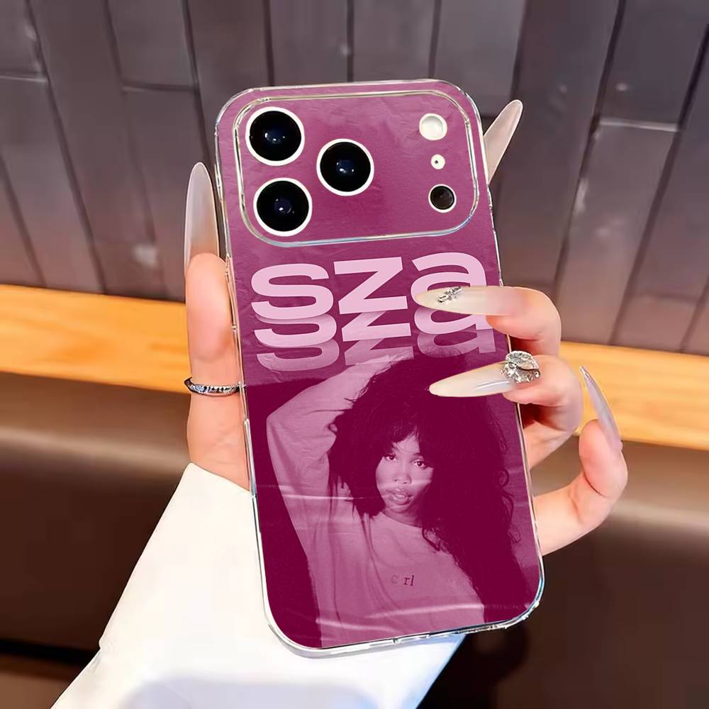 

SZA Ins-Style Singer Phone Case For iPhone17,16,15,14,13,12,11 Plus,Pro Max Soft Transparent Cover iPhone16pro
