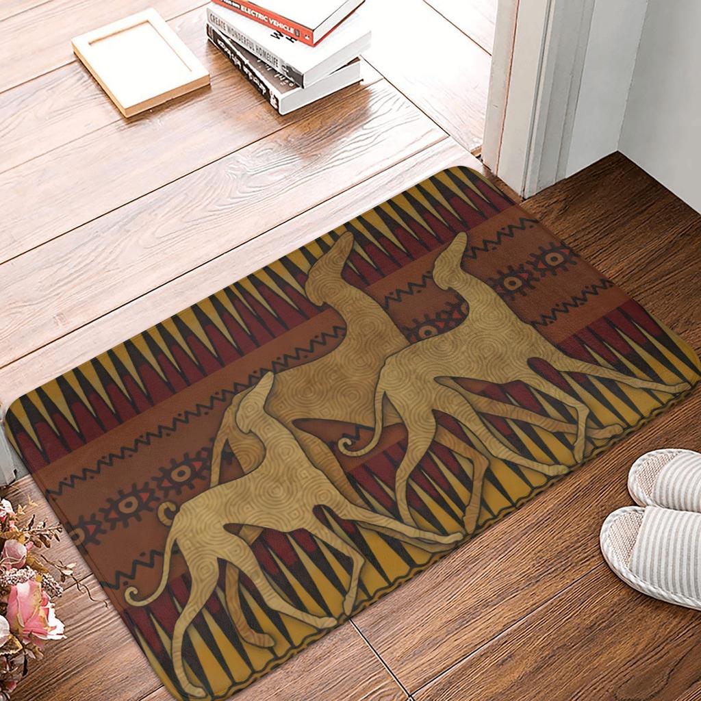 Whippet Hound Dog Doormat Anti-Slip Kitchen Bath Mat Living Room Door Floor Entrance Carpet Rug