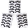 Yousheng 5 Pairs False Eyelashes All-match Natural Long 3D Mink Lashes Curling Fake Eye Lashes Makeup Tool for Party