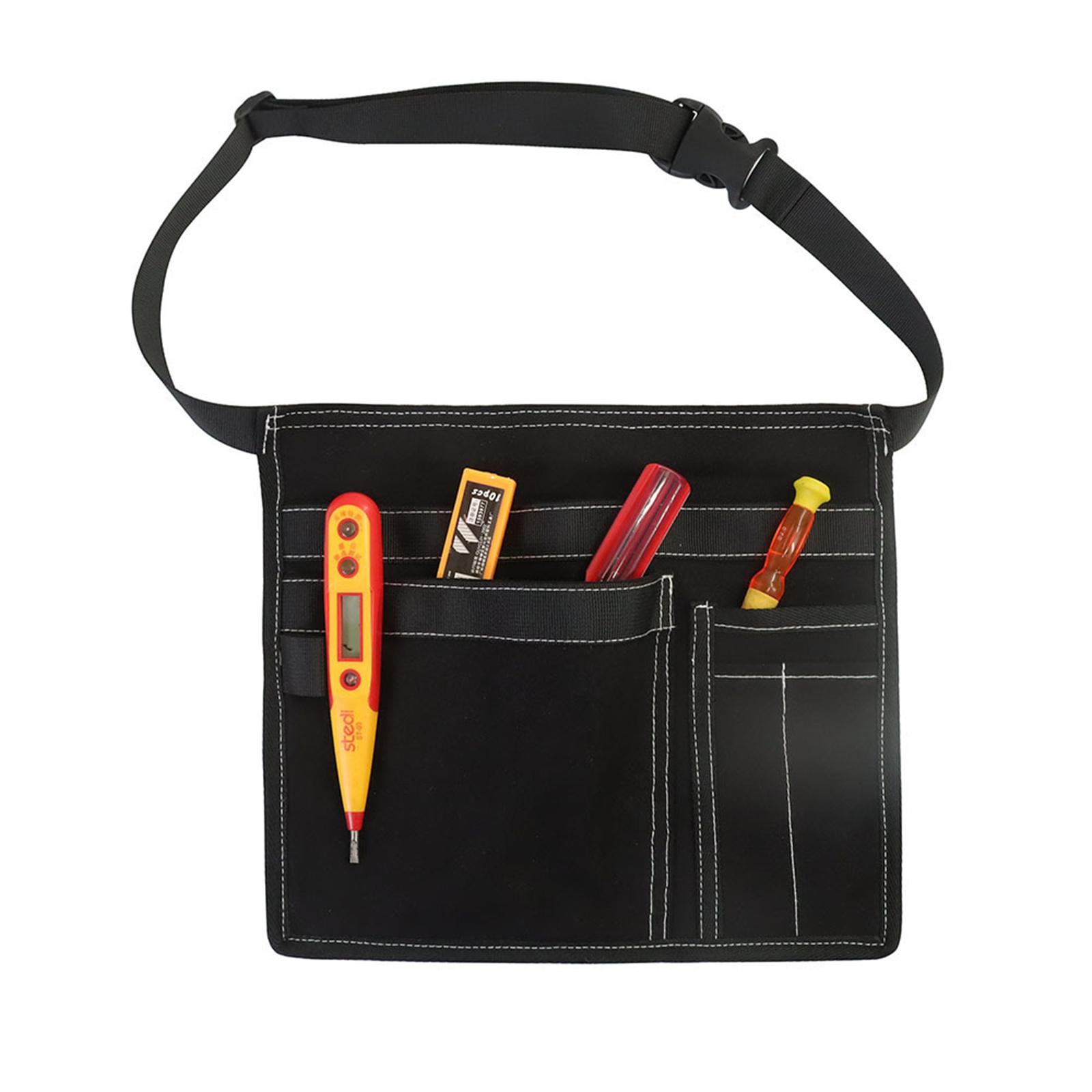 Adjustable Waist Tool Bag – Multi-Pocket Canvas Storage Pouch for Electricians, Gardeners, and Handymen, Heavy Duty Tool Organizer Belt One Size