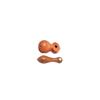 Mindful Peach Wood Fish Beads Bracelet with Carved Wooden Pendant