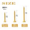 75PCs Yellow Screws, Fully Machined Finished Male Threads, Countersunk Smooth Shank, T-25 Star Drive, 6-Point Tight Bite