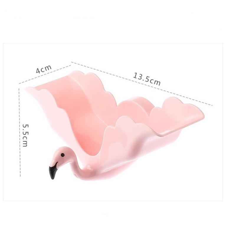 Kreativní miska na mýdlo ve tvaru plameňáka Stojan na mýdlo do sprchy Koupelna Bez vrtání Mýdlenka Nástěnný úložný držák