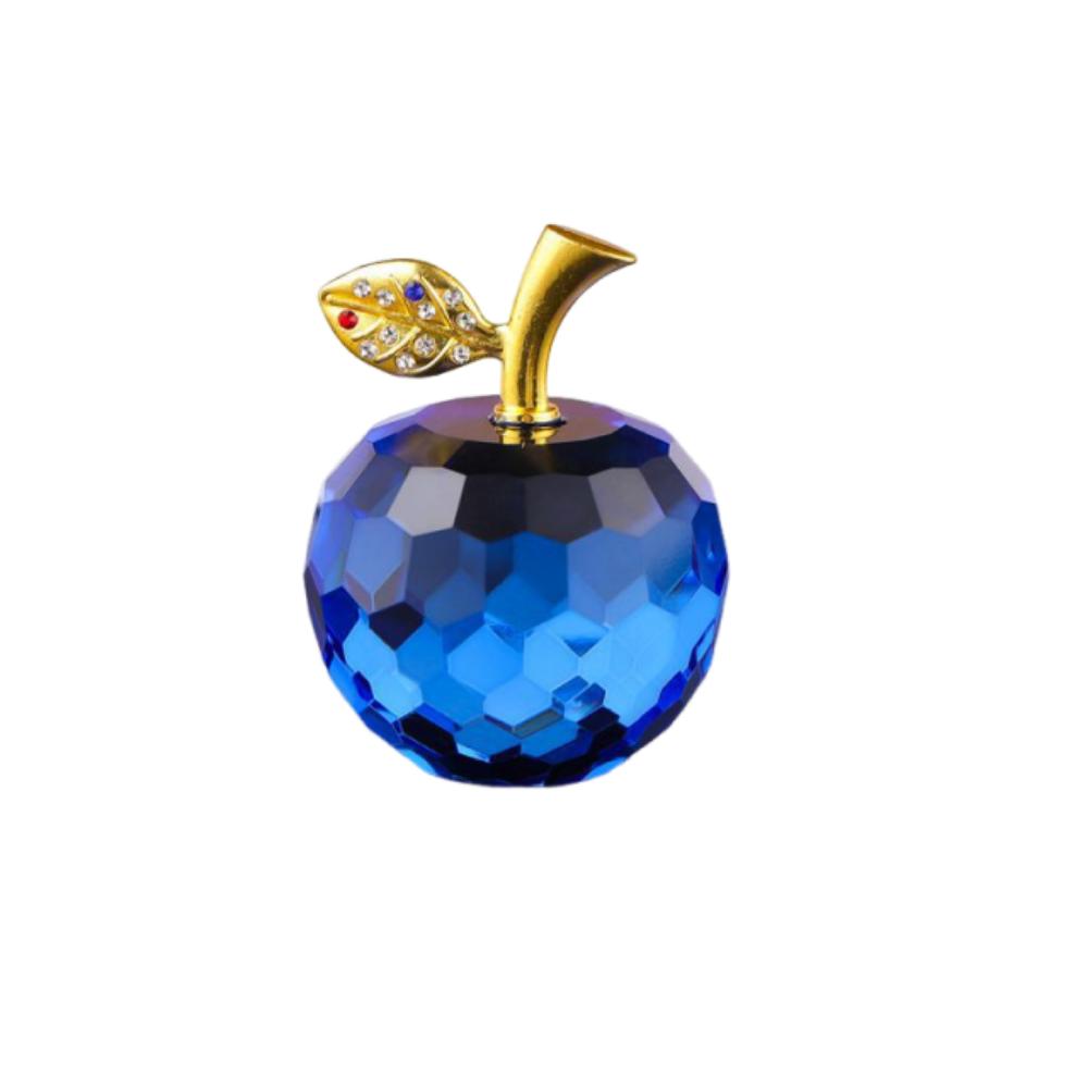 Crystal Glass Fruit Figurines Realistic Design 3D Desktop Ornament Art Chic Fruit Collectible Figurines Kitchen Tabletop