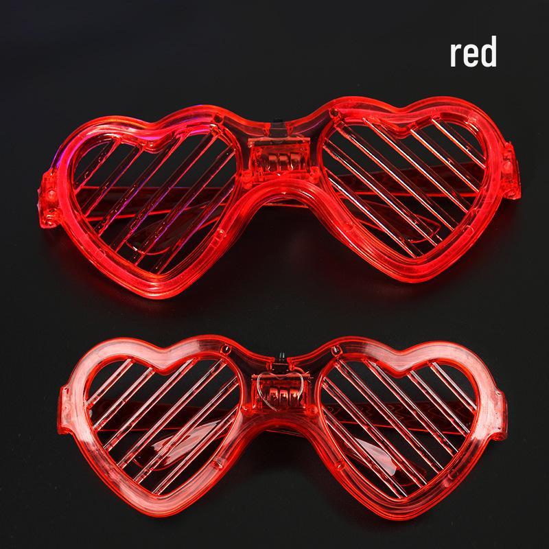Heart-Shaped LED Glasses - Luminous Fluorescent Light-Up Toy for Kids and Events