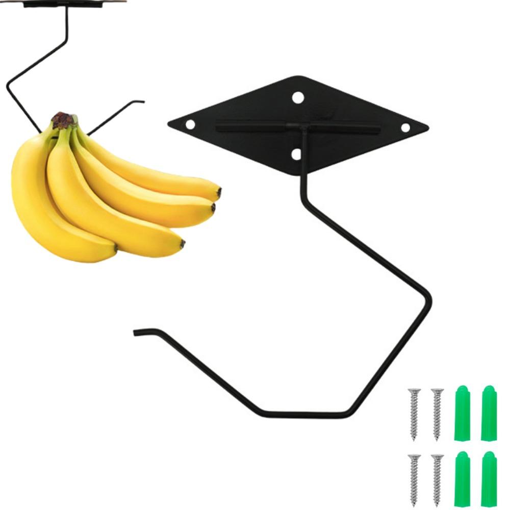 

180° Rotation Fruit Storage Rack Under Cabinet Banana Holder New Banana Hook Kitchen Supplies