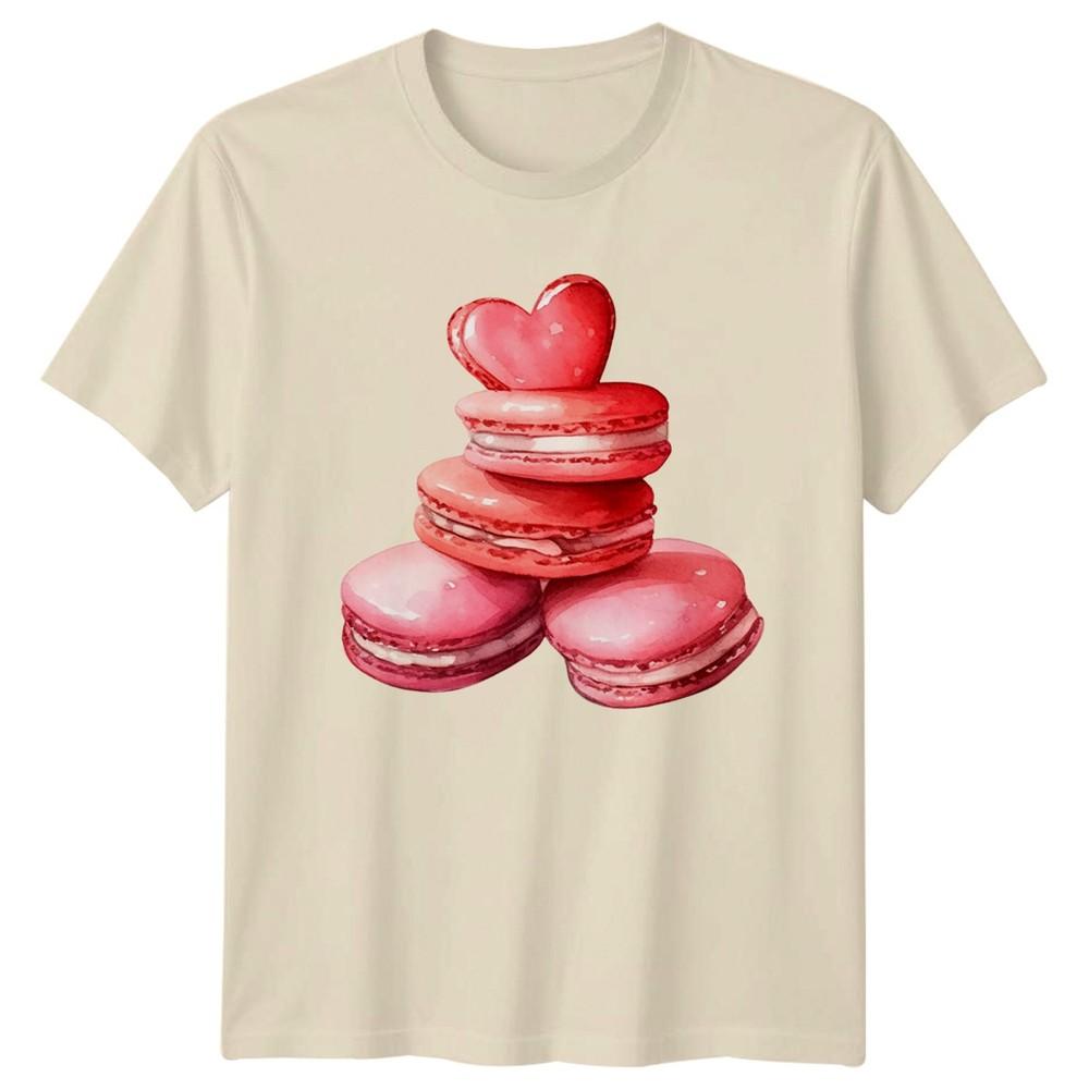 Macarons Heart Dessert Unisexs TShirt Unisexs Tee Graphic Unisex Top