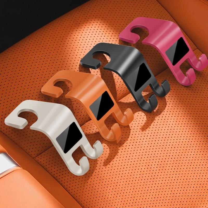 Slim Design Car Headrest Hooks Multifunctional Invisible Seat Hanging Holder for Handbags Purse Groceries Car Travel Use