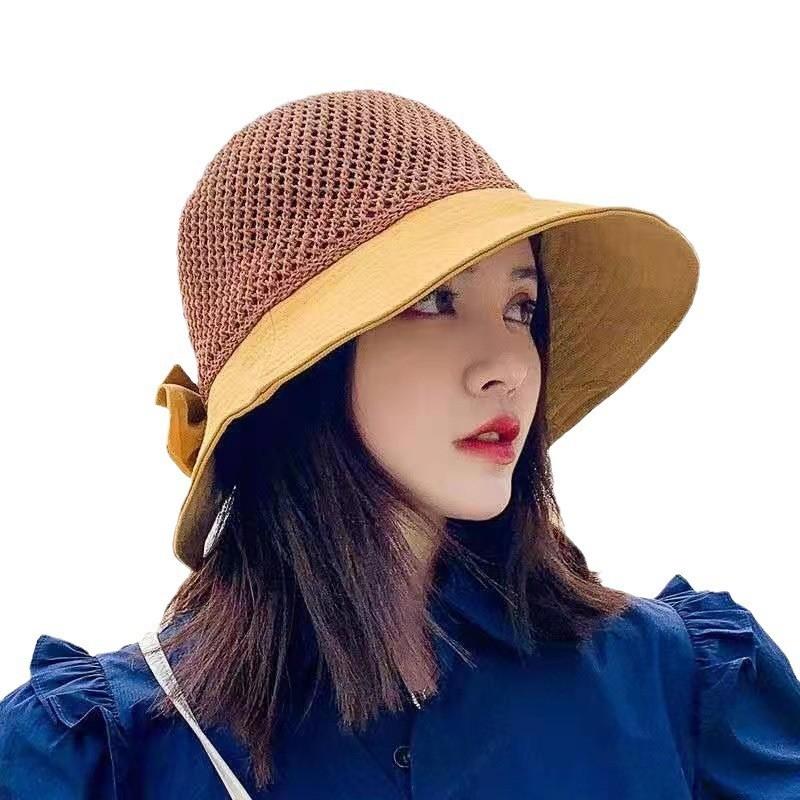 Hollow Out Butterfly Bow Fisherman Hat Women Summer Fashion Sun Hat