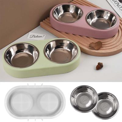 Haustierfutter Napf Silikonform DIY Katzen- und Hundefutter Näpfe Gipsgussformen Beton Harz Aufbewahrungsbox Basteln Heimdeko