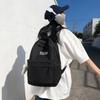 High-value schoolbag female Japanese ins large-capacity backpack solid color high school college student simple backpack