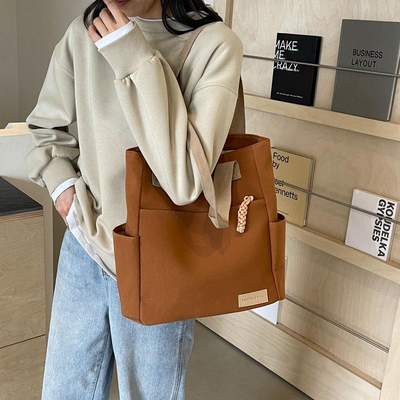 Shoulder Bag Men's Large-capacity Satchel Japanese Canvas Bag Student Class Travel Backpack Women's Casual Messenger Tote Bag