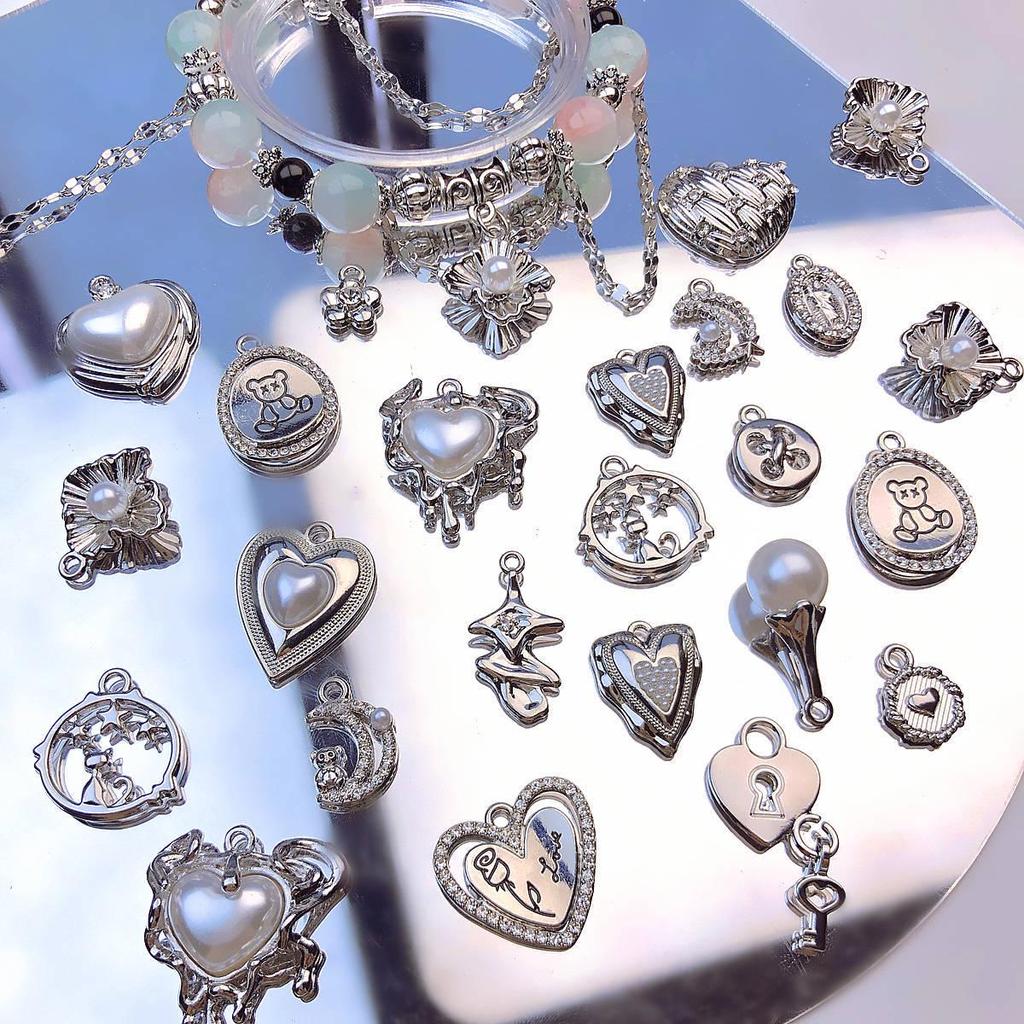 Cherry Moon Alloy Pendant Beaded Necklace & Bracelet DIY Kit