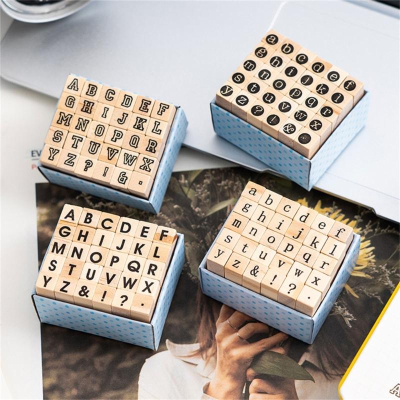 30Pcs Wood Craft Stamp Vintage Scrapbooking Stamp Wood Letter Stamper for Card Making Scrapbooking Journal Planner Albu