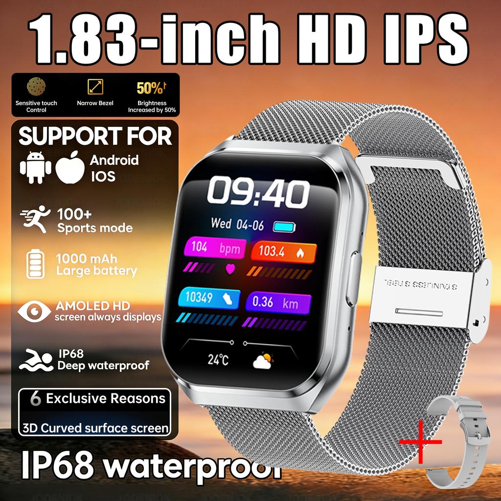 Premium GPS Smart Watch Altimeter 1.83''HD Screen1000mAh Large Battery Outdoor Compass Military Sports Smartwatch Men