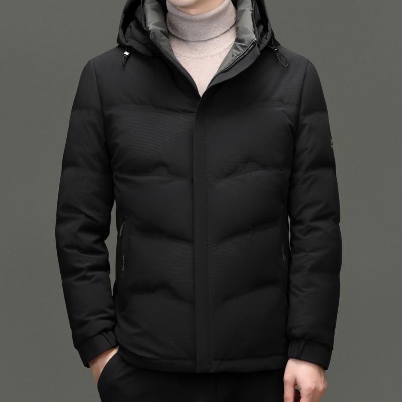 Winter Men'S Down Jacket Winter Fashion Thickened Hooded Removable Warm Casual Trend Men'S Jacket