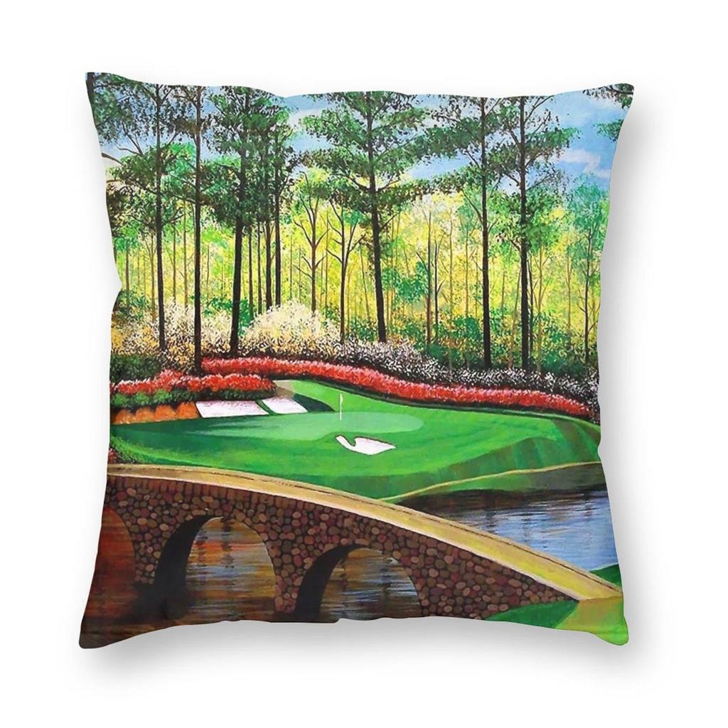 12Th Hole Augusta National Golf Club Pillowcase Polyester Linen Velvet Creative Zip Decor Pillow Case Home Cushion Case 45X45