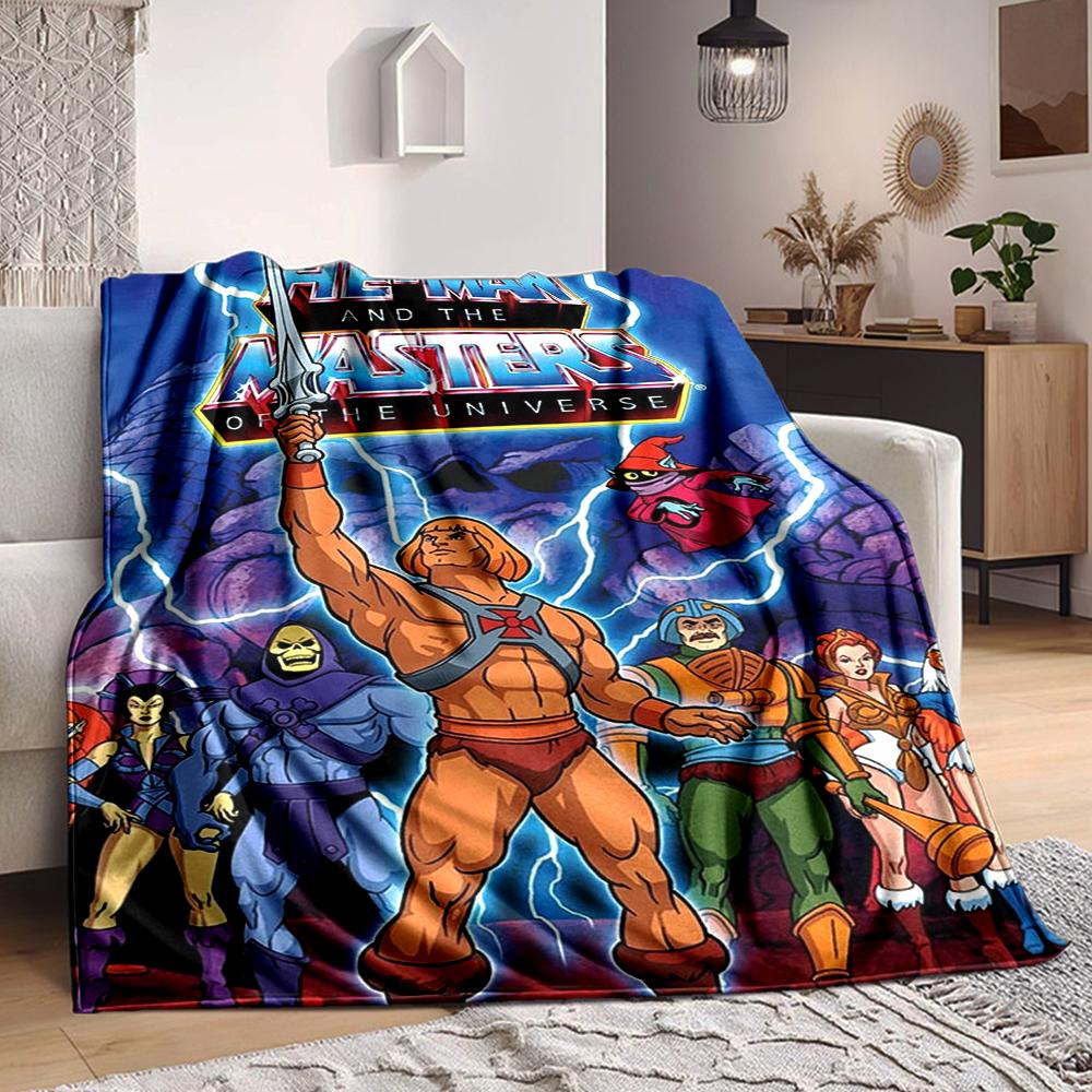 1Pc Heman Masters Universe Adventure Flannel Blanket, Soft And Comfortable, Casual Warm, Camping Travel, Christmas, Halloween Xmas Gift L1357
