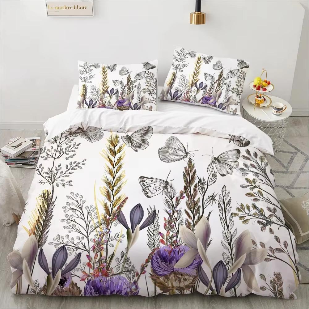 Light Luxury Flower High-End Duvet Cover Large King Size Retro Style Bedding  3 Piece Set Soft And Comfortable Skin-Friendly