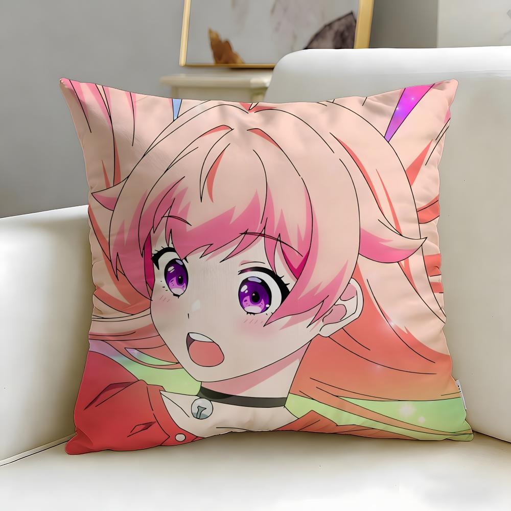 anime Witch Watch2 Cushion Cover Soft  EasyWash Pillow Case  Versatile for Couch Bed Travel and Office
