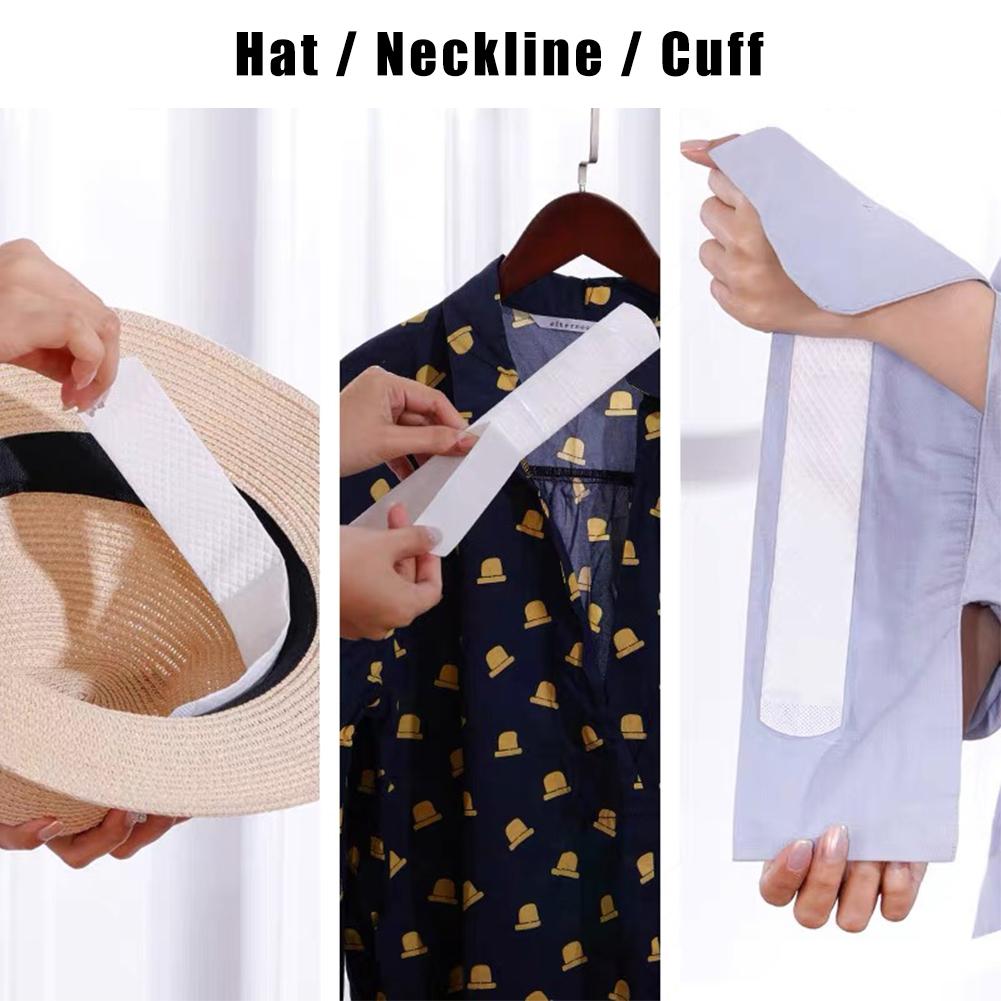 10pcs/pack Disposable Neck Neckline Sweat-absorbing Stickers Shirt Hat Sweat-proof Stickers for Men Women