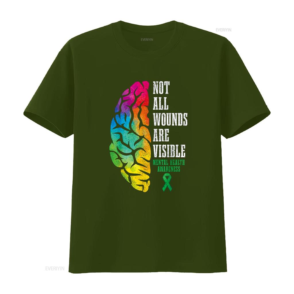 Mental Health Awareness Matters Not All Wounds Are Visible T Shirt vintage Washed designer clothes Versatile Breathable