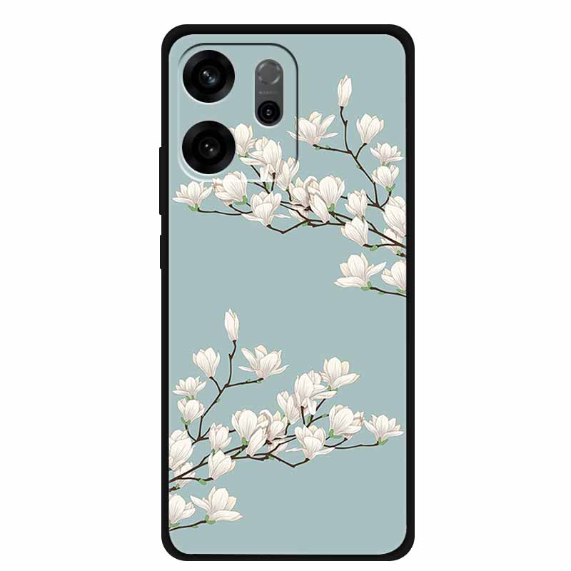 For Oppo Reno14 F Case 3D Flowers Emboss Phone Cases for Oppo Reno 14 F Reno14F 5G Back Protective Covers Soft Silicone Bumper