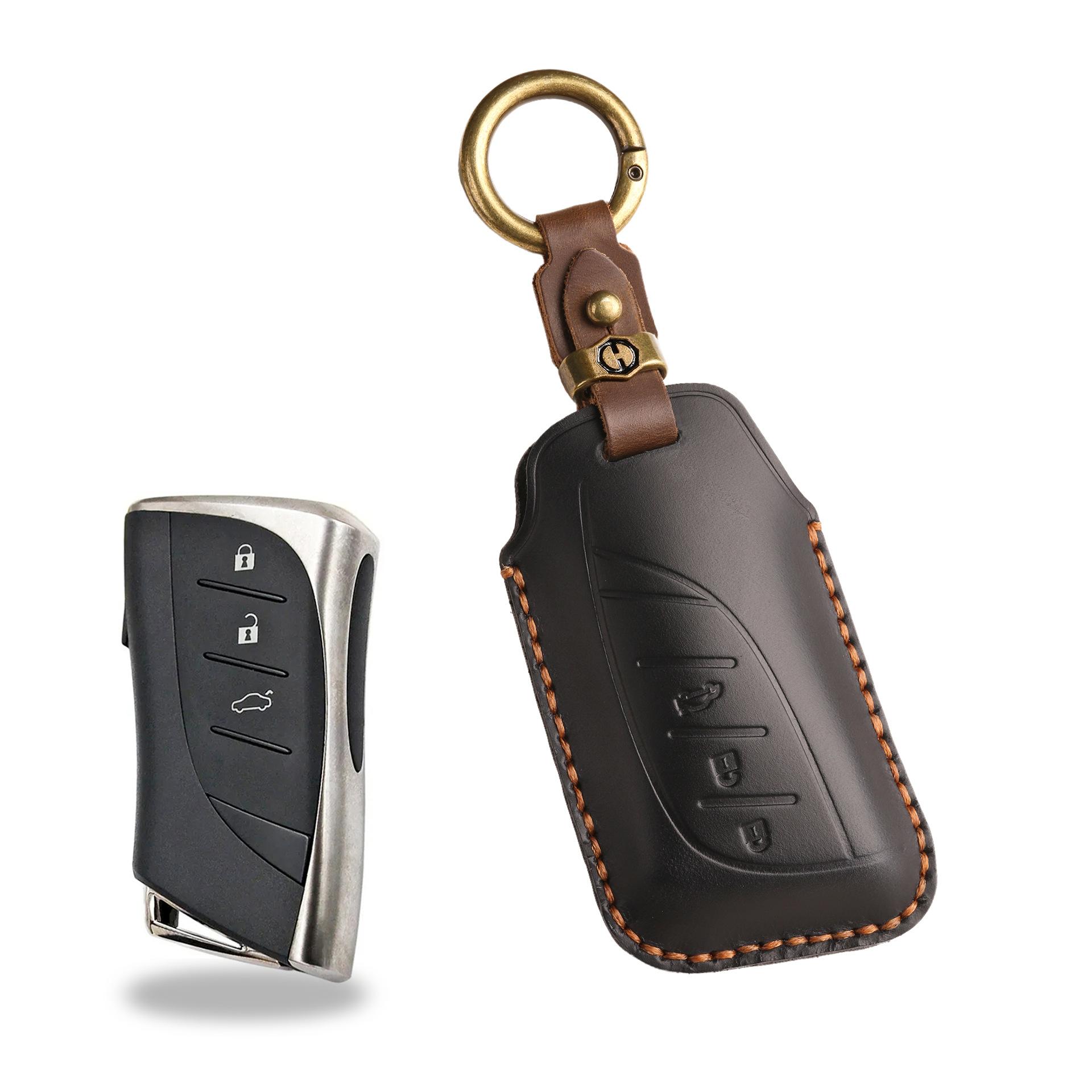 

Новый ретро чехол для ключа для Lexus Lexus кожаный чехол для ключа ручной работы кольцо чёрный