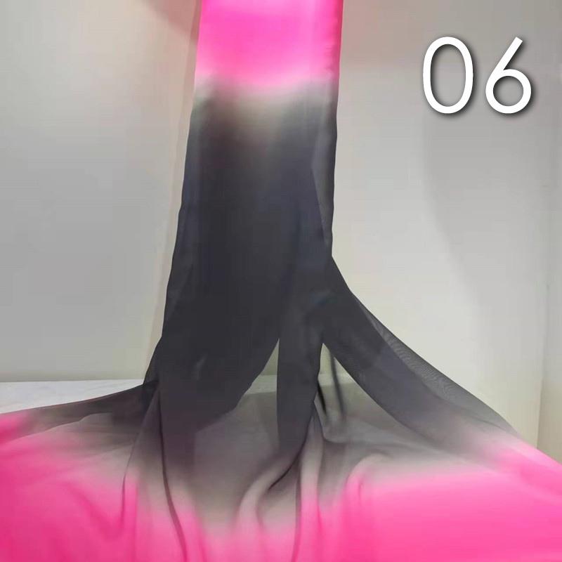 

1 ярд шифона градиент радужного переходного цвета шифоновая ткань для самостоятельного шитья сценического костюма в старинном стиле платье ткань ханьфу 1 Yard