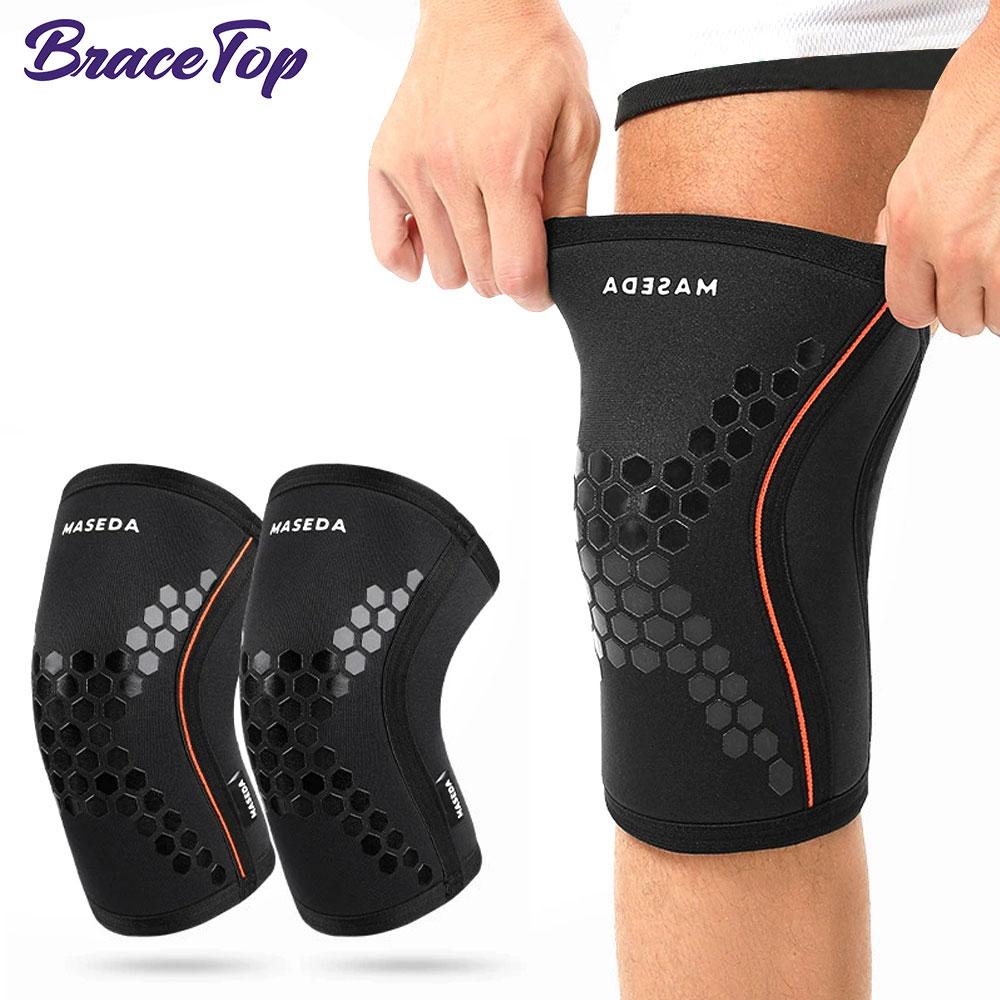1Pc Knee Compression Sleeves 7Mm Neoprene Support For Squats Weightlifting Powerlifting Sports Knee Sleeves