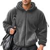American Men'S Double-Sided Arctic Fleece Loose Hooded Zipper High Street Trend Sweater Jacket Men'S