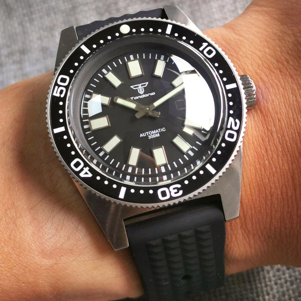 Tandorio 41mm 62MAS 30ATM Black/Grey/Blue Dial