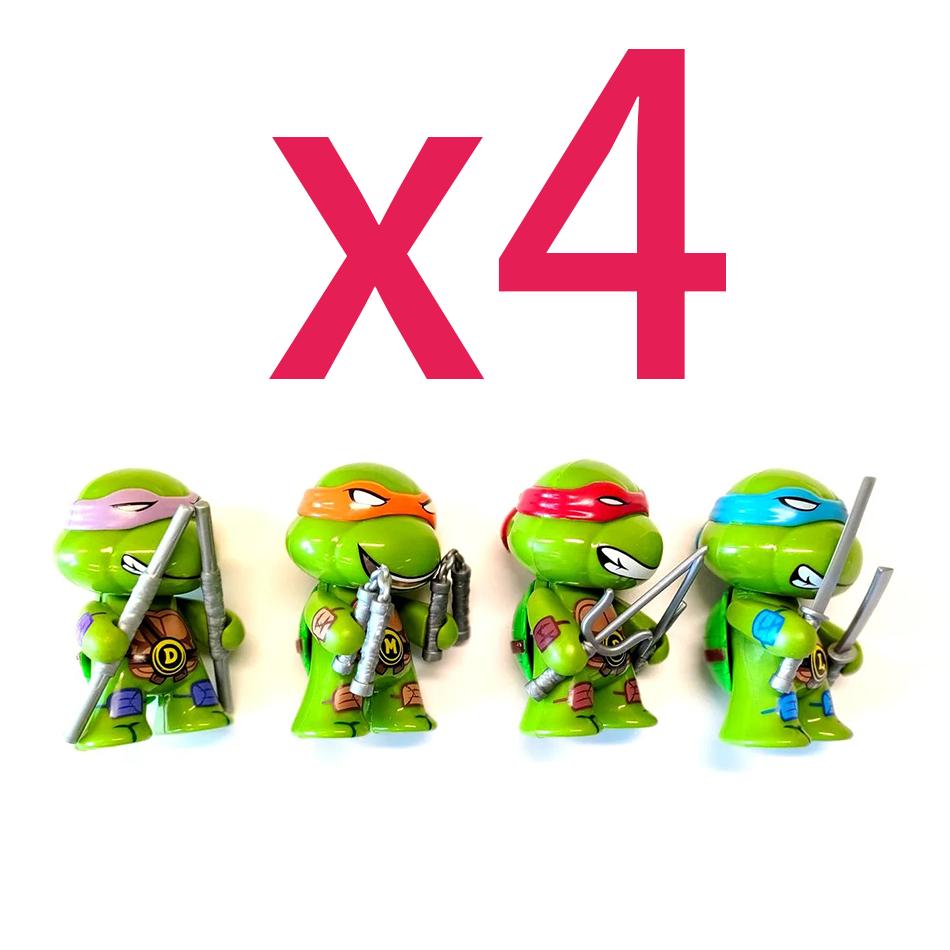 4Pcs/Set Kawaii Teenage Mutant Ninja Turtles Michelangelo Donatello Action Figure Car Ornaments Decor Tmnt Model Kids Hobby Toys