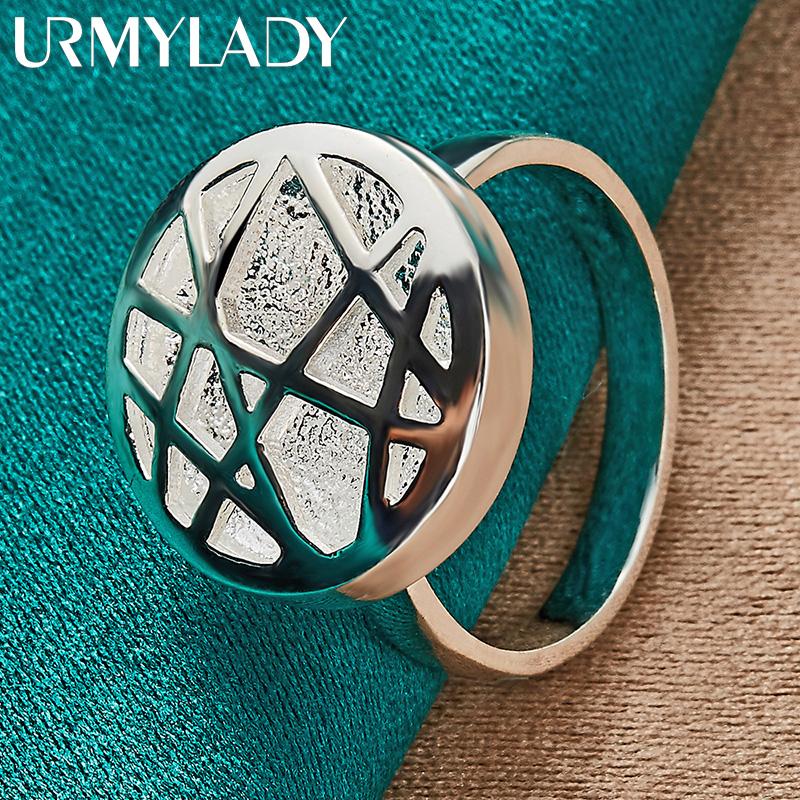 925 Sterling Silver Round 7 8 9 10 Ring For Women Fashion Charm Jewelry