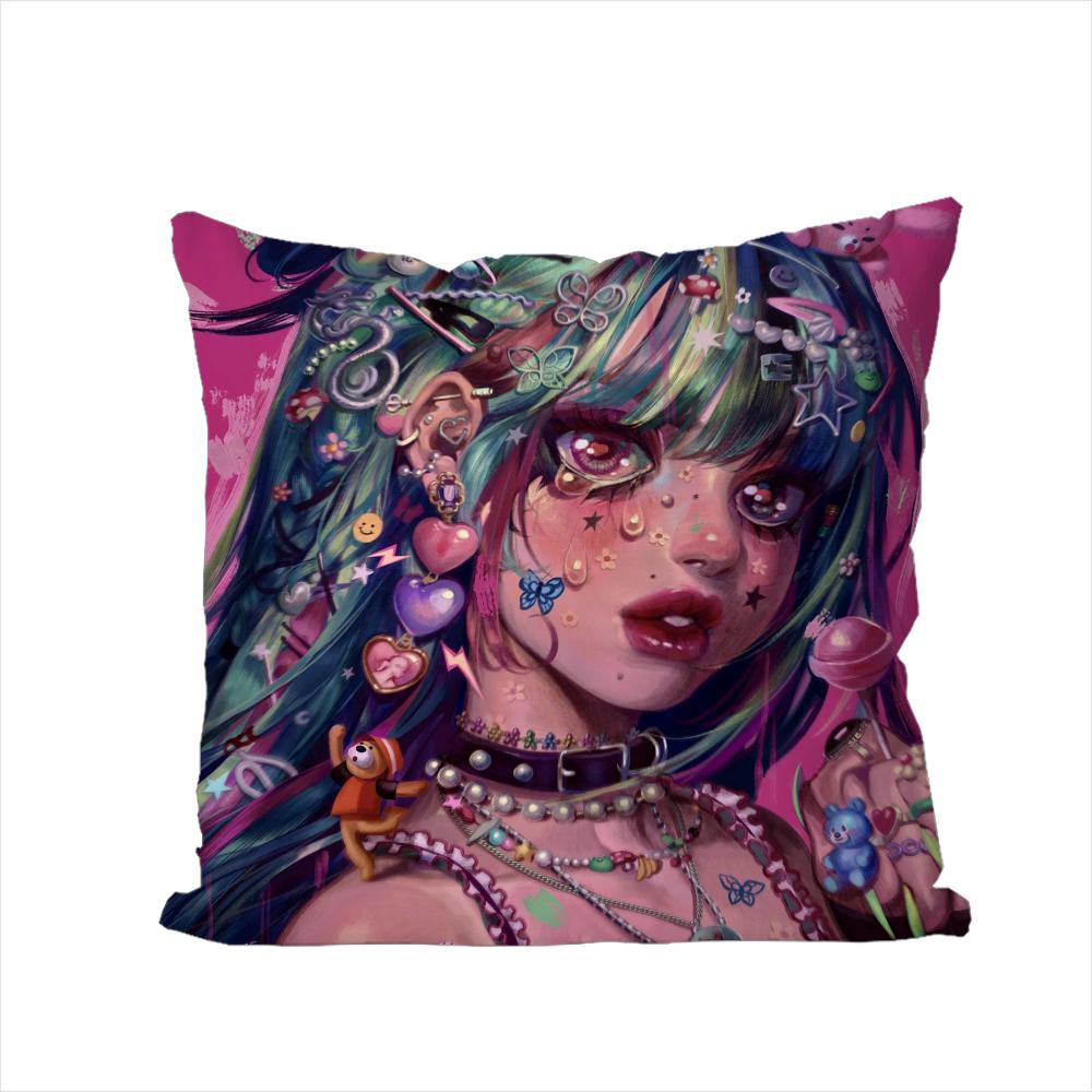 

Eunpyon Art Pillow Case For Car Sofa Decorative Home Doublesided Print Plush Square Throw Pillow Cushion Cover 30x30cm