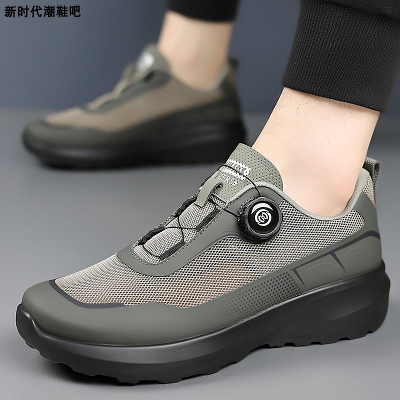 

Spring outdoor mountaineering breathable all-black commuter shoes rotating button travel sports leisure shoes tide 44 standard size