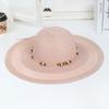 New Spring and Summer Fashion Strap Hollow Straw Hat Outdoor Casual Wind Hand-woven Sun Hat Women's Seaside Beach Hat